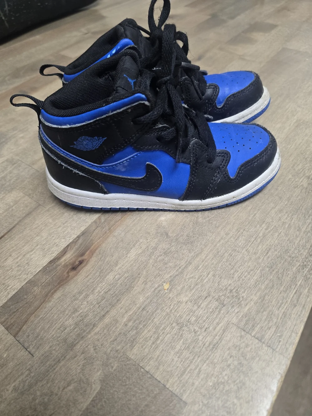 Nike Mid Kids Black and Royal Blue High-Top Sneakers